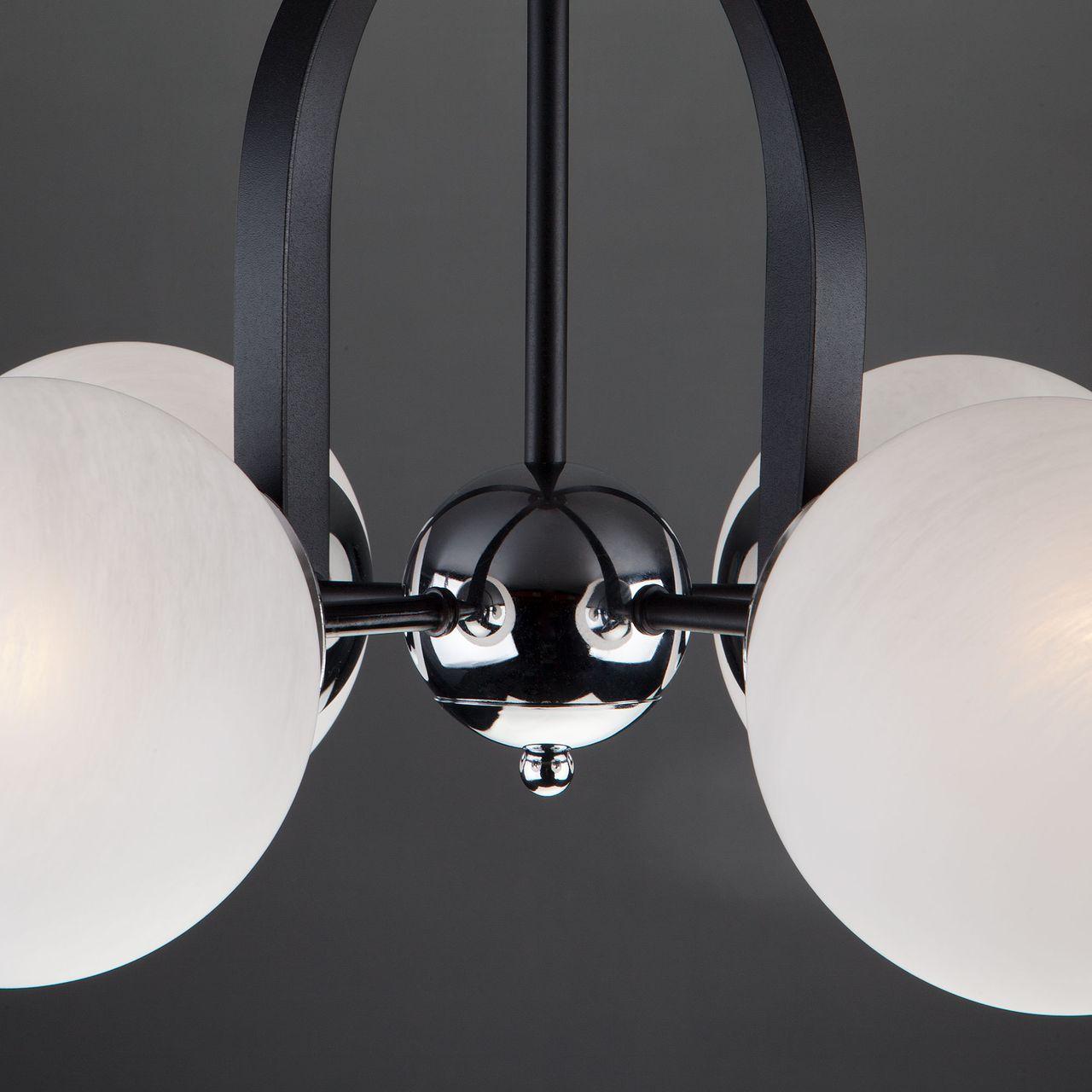 Потолочная люстра Eurosvet Globe 70082/4 хром/черный EUROSVET GLOBE 184386 Белый - Вид №1