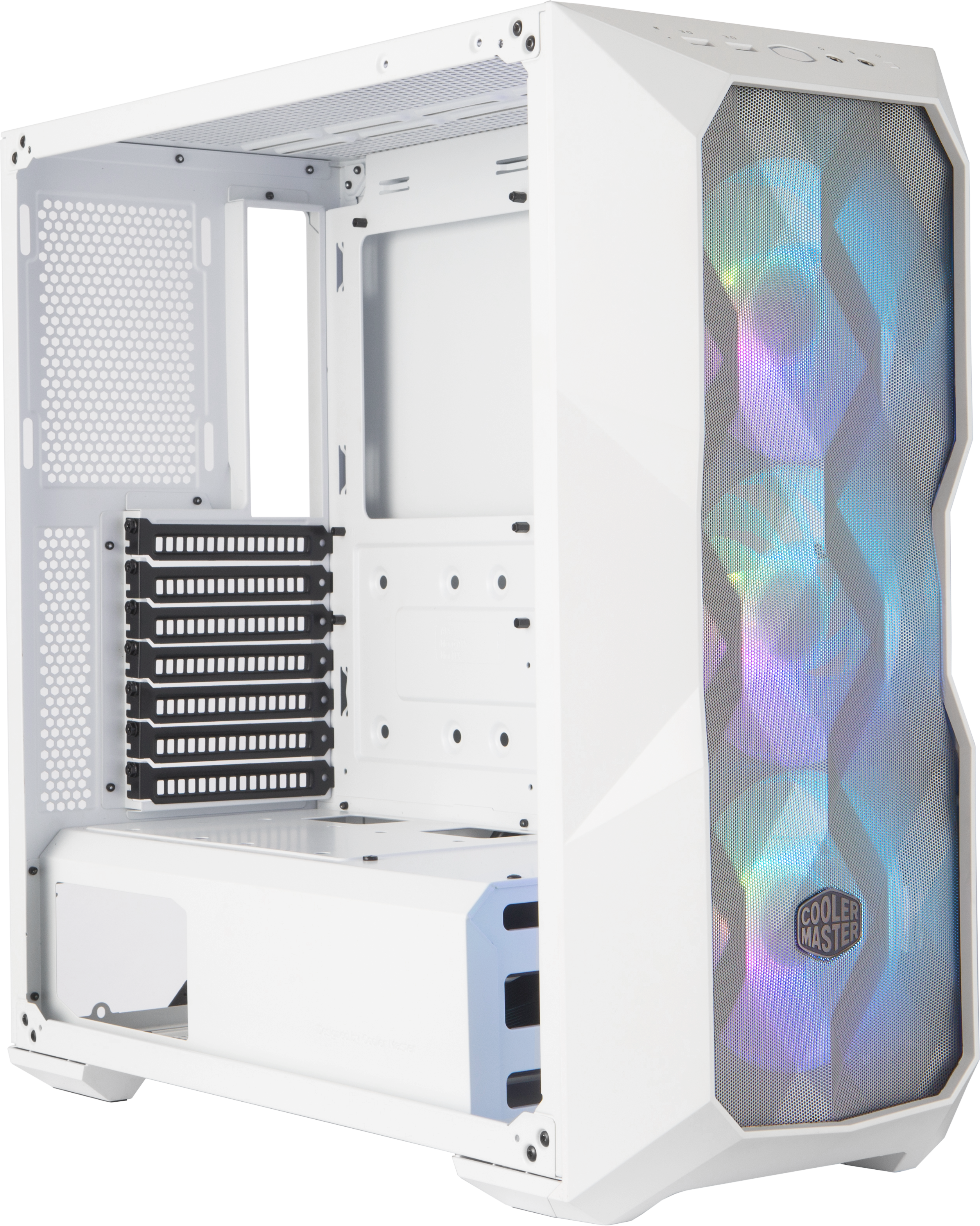 MCB-D500D-WGNN-S01 masterbox td500 mesh white, usb3.0x2, 3x120 argb fan, white, atx, w/o psu Cooler Master Cooler Master MasterBox Santreyd  - Вид №6