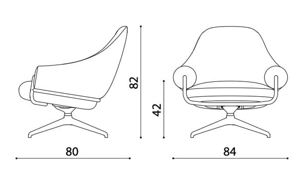 Тканевое вращающееся кресло True Design Fender ARCH-00139108 - Вид №2