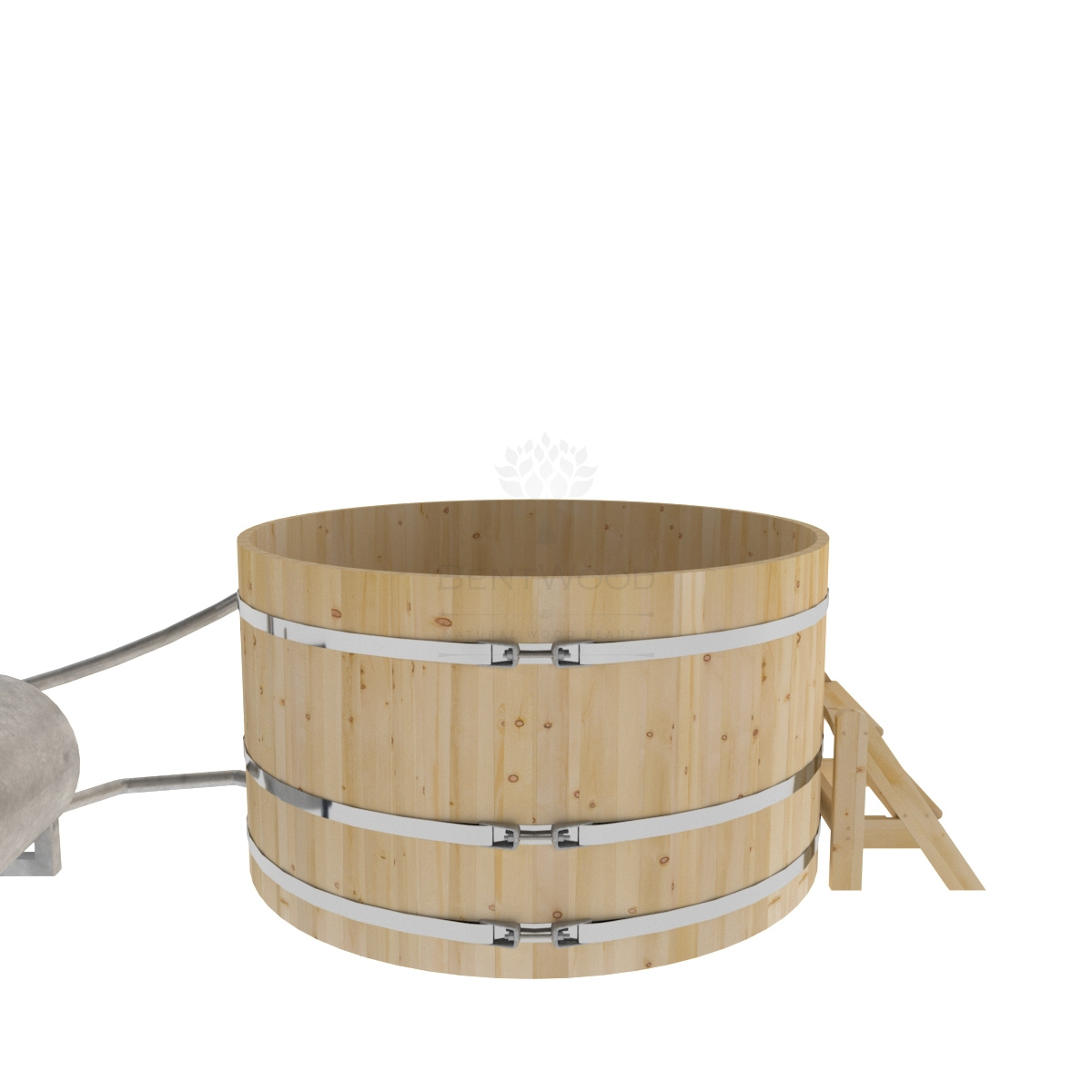 1607 Фурако из кедра D=1.8 с наружной печкой. Высота 1,0м. Исполнение "Стандарт". Alyarus  - Вид №1