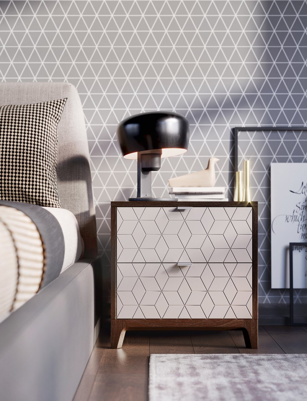 Тумбочка прикроватная белая Case THE IDEA  210315 Белый  - Вид №3