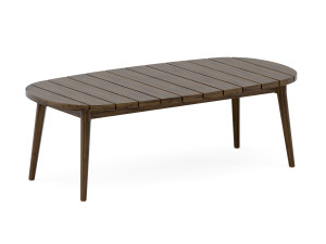 Овальный журнальный столик из тикового дерева