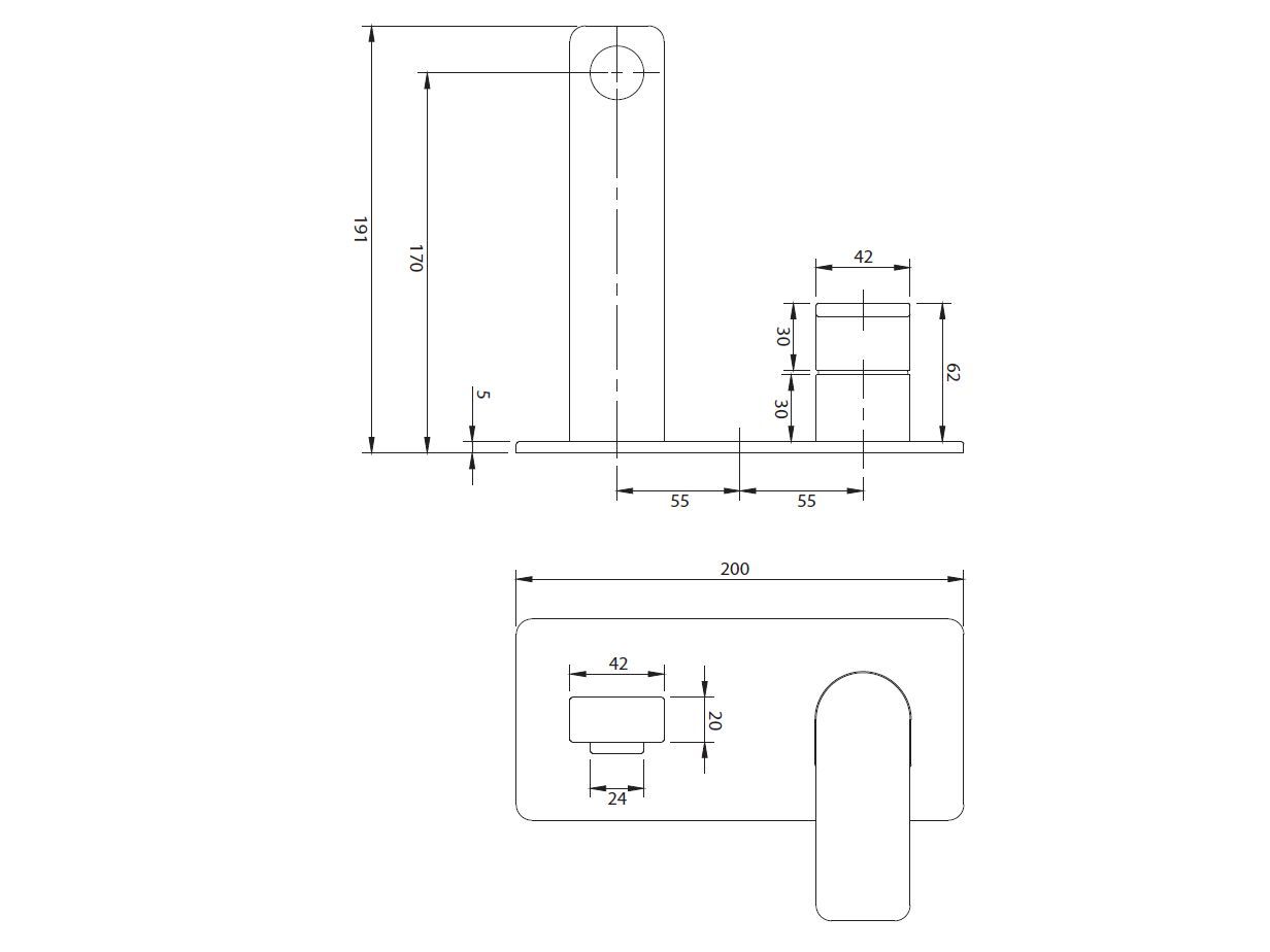 Настенный смеситель для раковины OMNIRES Baretti ARCH-00041903 - Вид №6