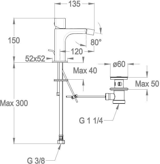 Fir Italia Смеситель для биде, однорычажный, настольный Daily cube 45 4521011 - Вид №1