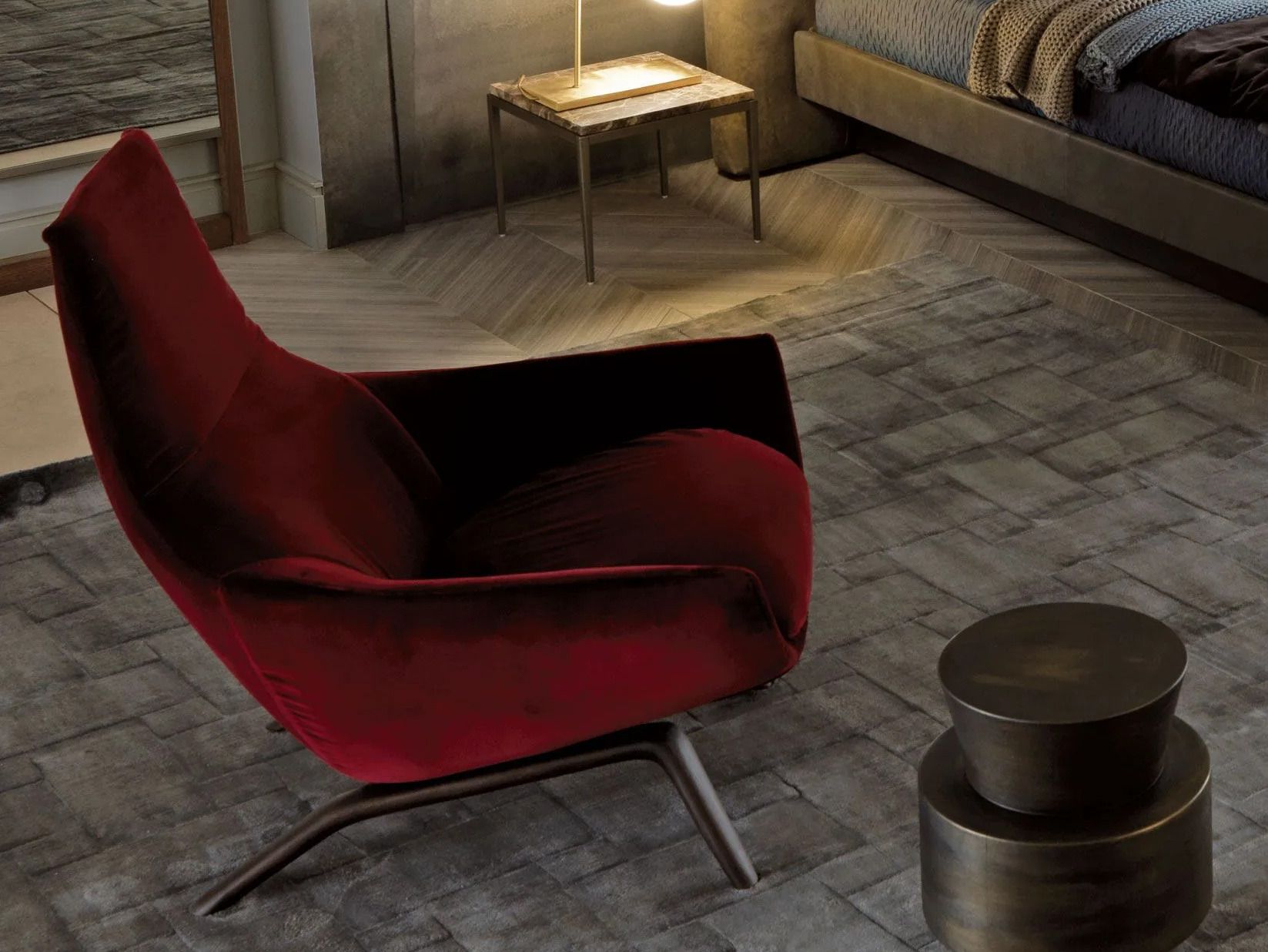 Бархатное кресло с подлокотниками MisuraEmme ERMES ARCH-00092087 - Вид №4