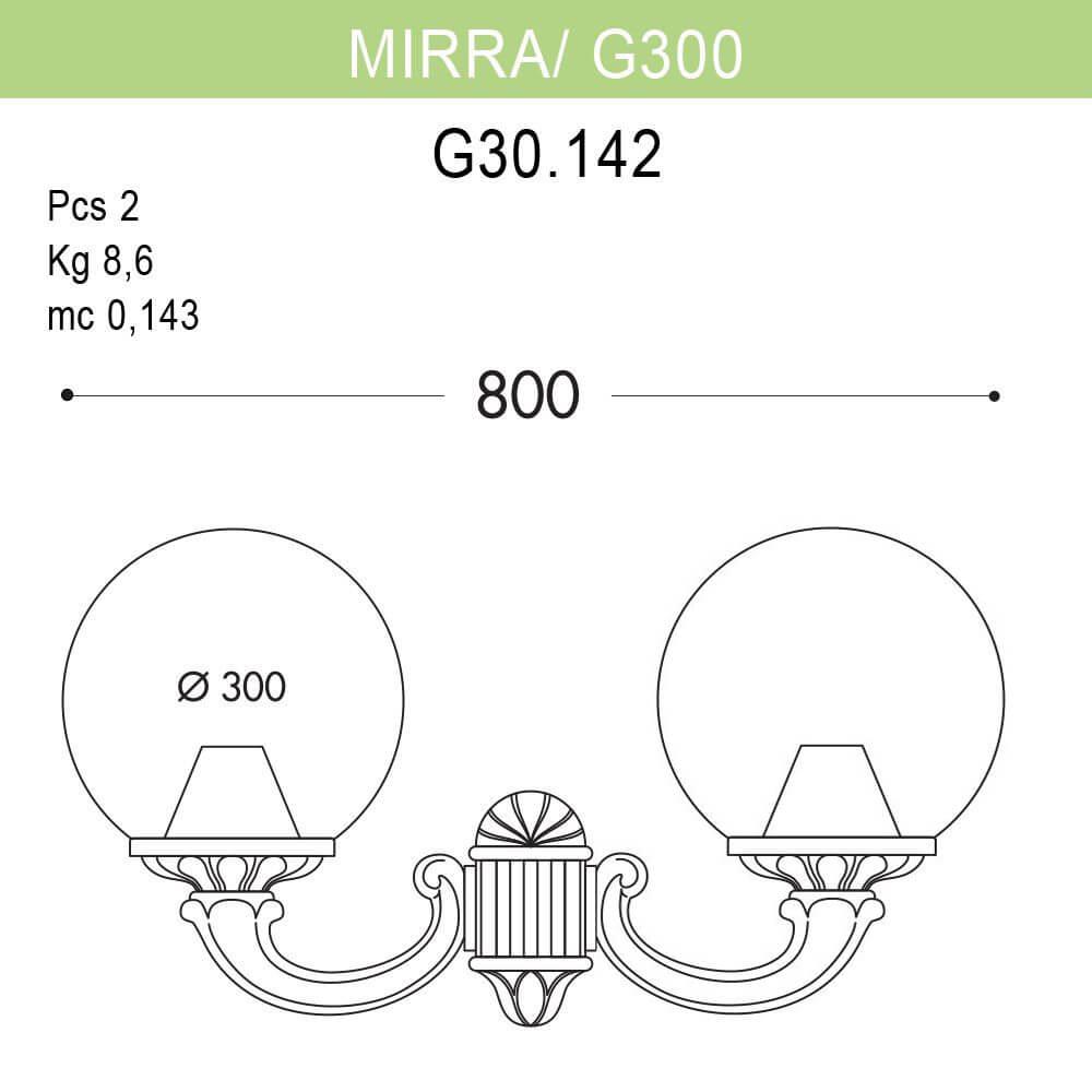 Уличный настенный светильник Fumagalli Mirra/G300 G30.142.000.AZE27 FUMAGALLI MIRRA, G300 271803 Черный  - Вид №1