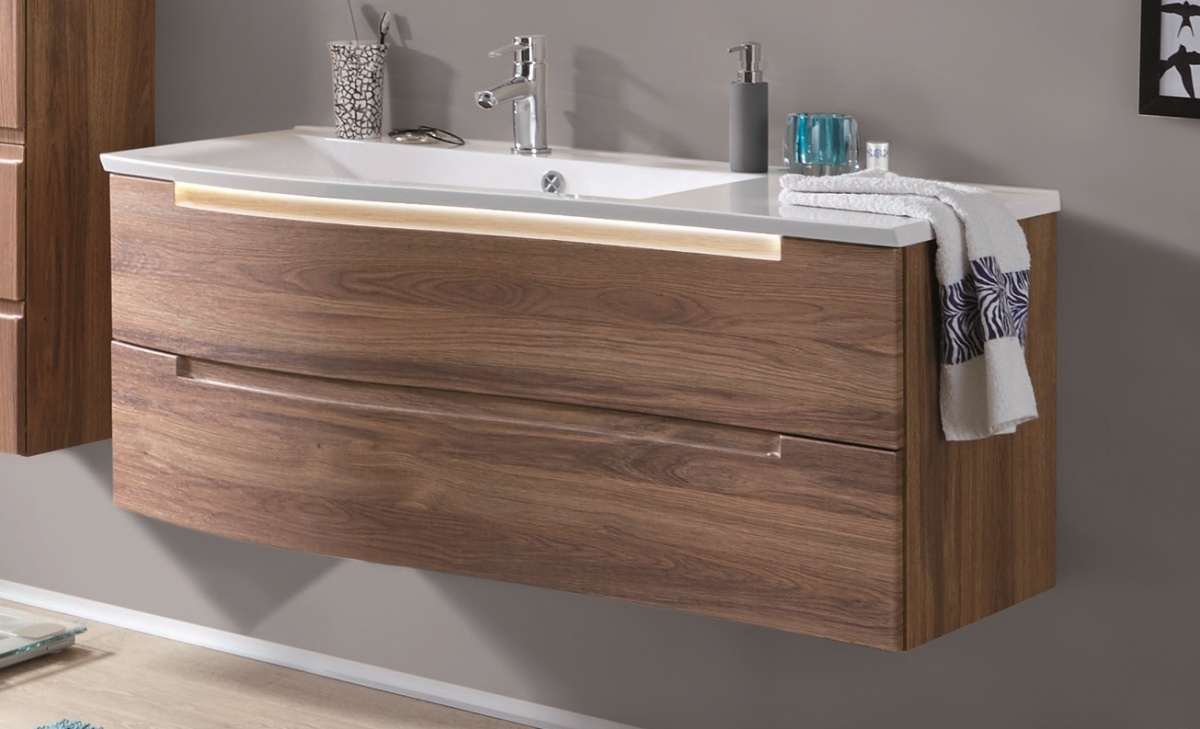 WUA36121SR(672/161) Puris Purefaction, тумба под раковину (2 ящика) 1200 мм правая, цвет белый высокоглянцевый 