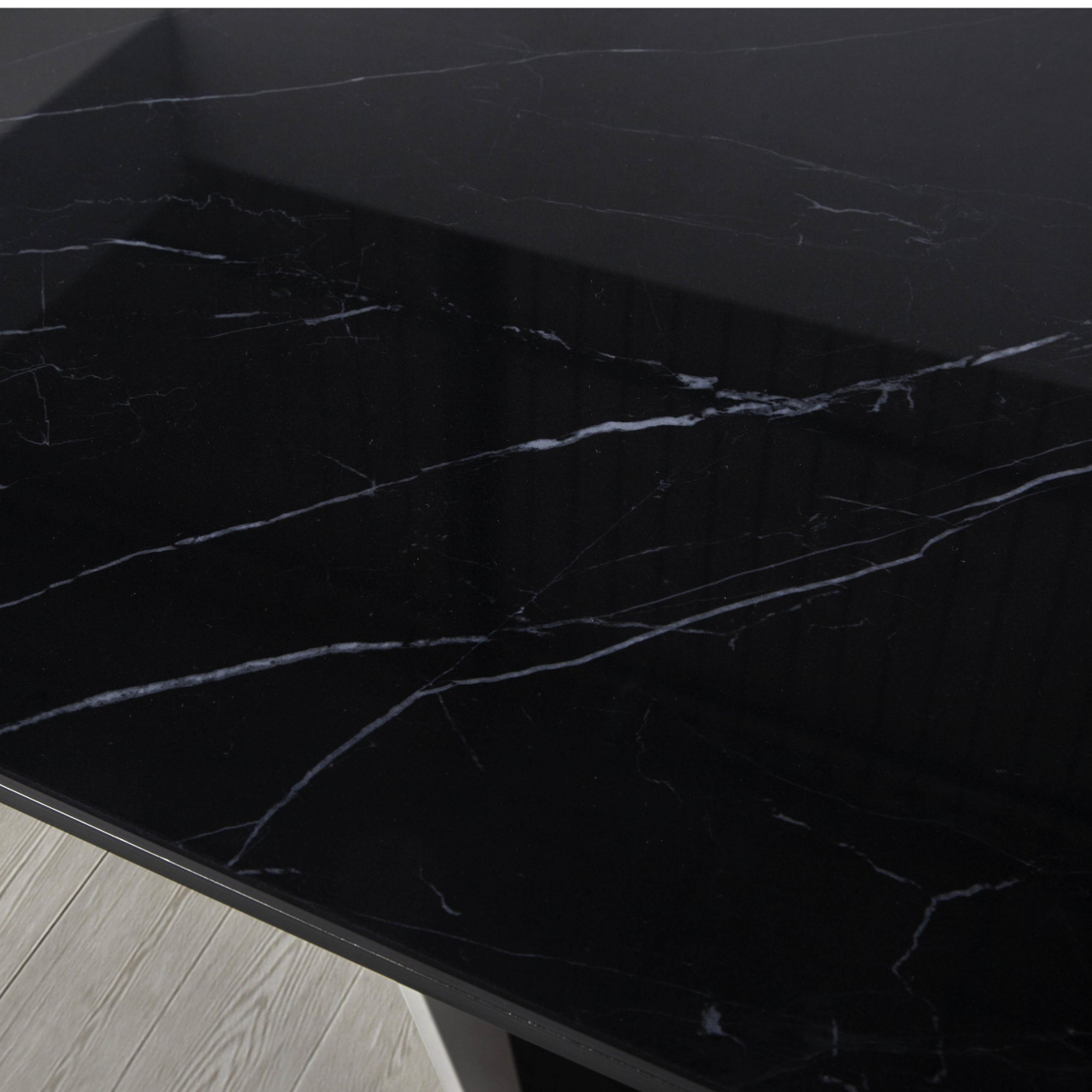 Обеденный стол прямоугольный с черным мрамором 260 см CT2061-MARM-NEGRO от Angel Cerda ANGEL CERDA  241906 Черный  - Вид №3