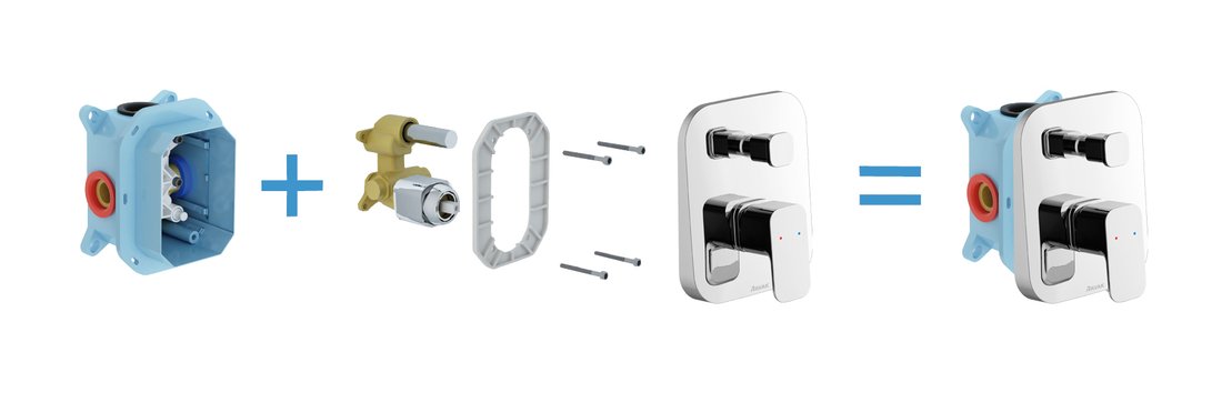 Смеситель настенный с переключателем TD F 065.00 для R-box Ravak X070136 - Вид №1