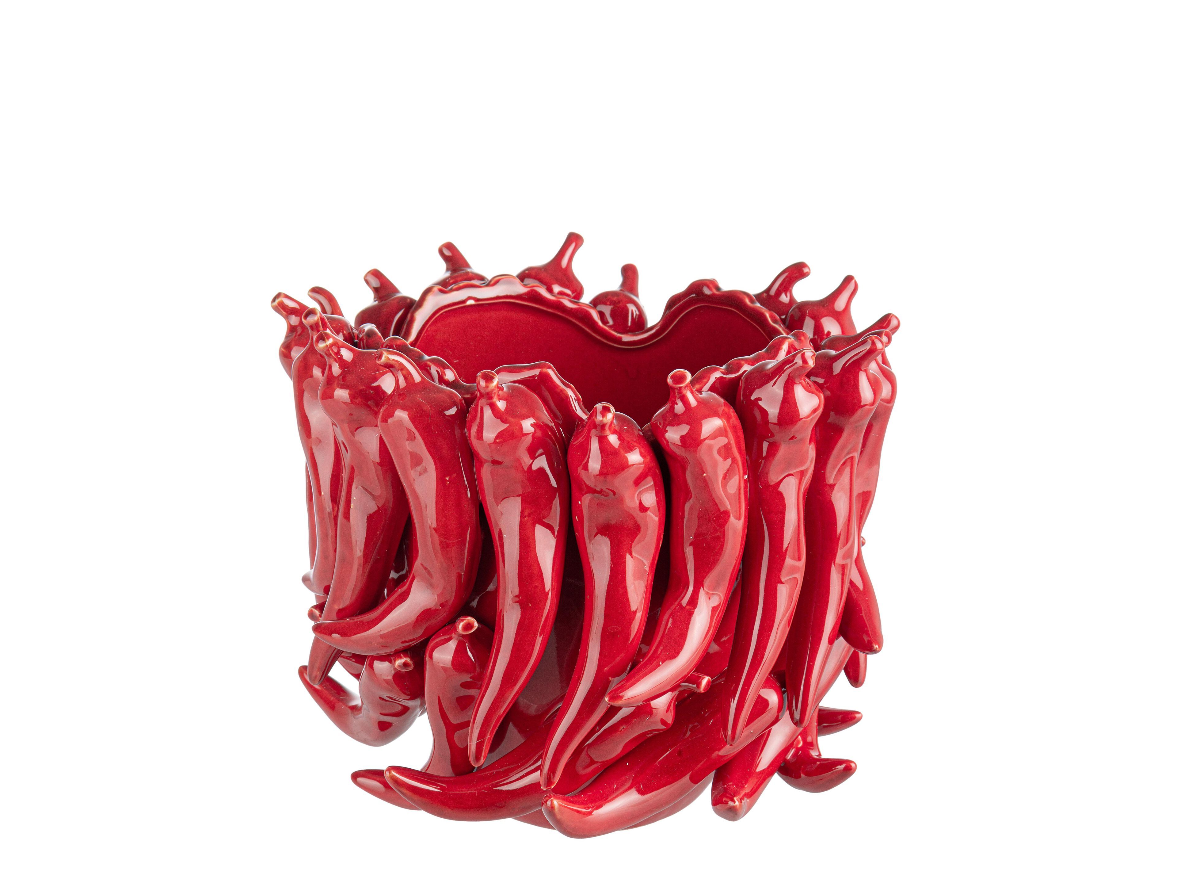 Керамическая ваза BIZZOTTO SPICY (ROSSO/VERDE) H20,5 ARCH-00003486 - Вид №1