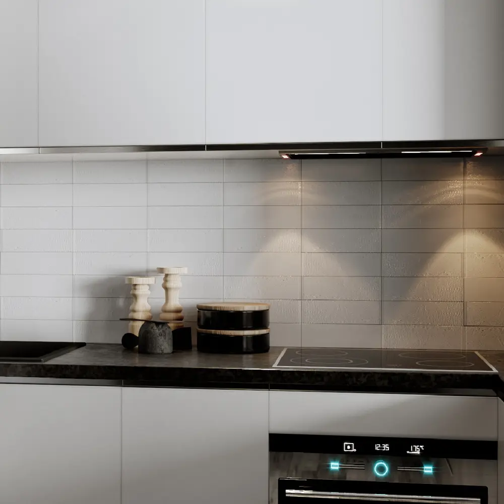 Глазурованный керамогранит Belani Матео 7.5x25 см 0.79 м² цвет белый текстурированный STLM-2010589