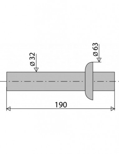 018900 000 00  Настенная розетка с розеткой для умывальника, Л. 190 мм, Д. 32 мм, хромированная латунь и нержавеющая сталь Valentin Хром  - Вид №2