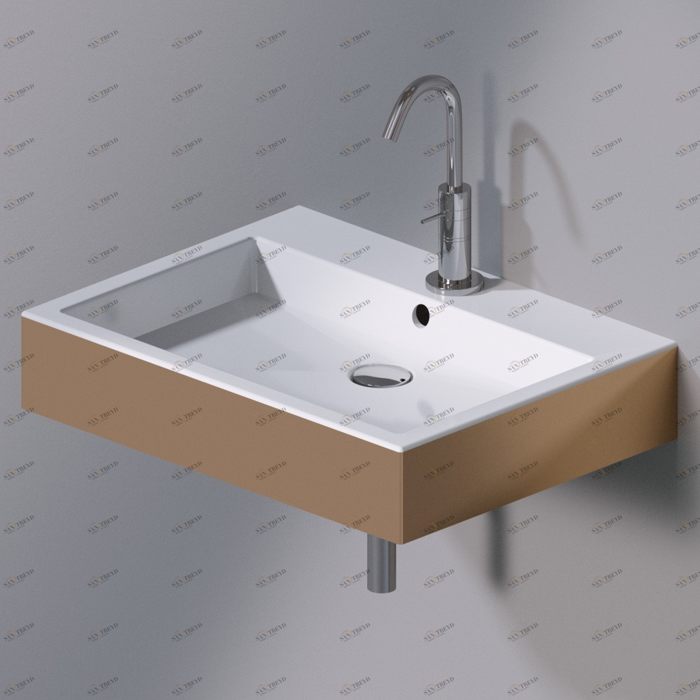 L267255 Подвесная раковина настенная прямоугольная A. e T. Italia Tank бронзовая AeT ITALIA