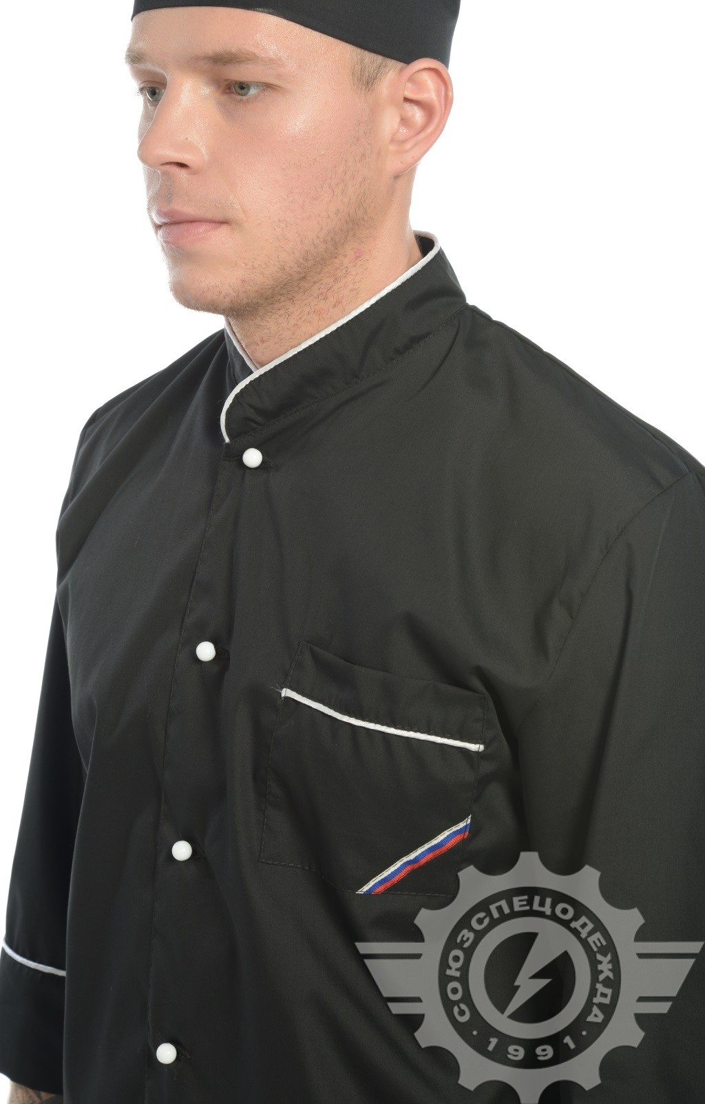 69099 Куртка поварская "Люкс-Лайт" черная  Повар  размер 44-46/158-164 Спецодежда  - Вид №4