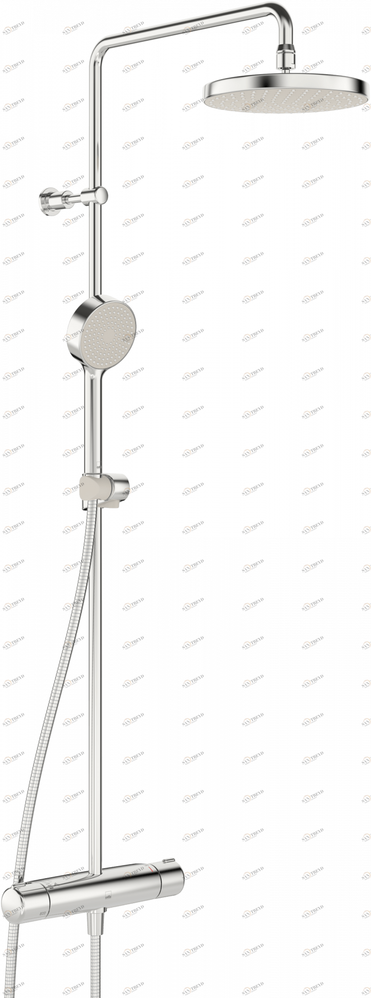 Oras 7402 Смеситель с верхним душем rain shower 7402 Nova Хром 