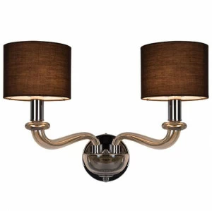 Бра металлическое с абажуром на 2 лампы коньяк Newport Cognac 6112/A NEWPORT 6110 00-3931682 Коричневый