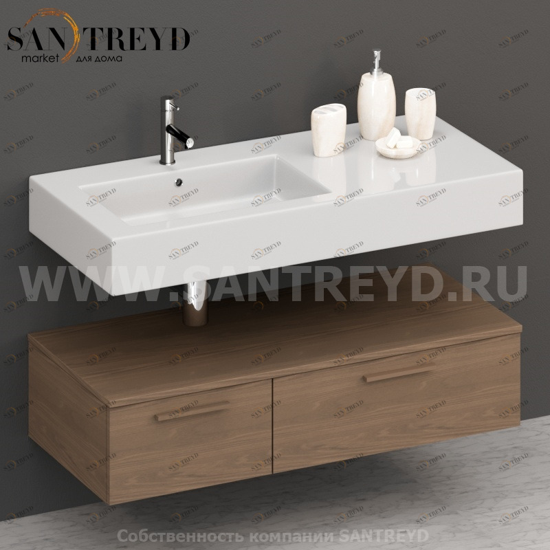 T11552CF Столешницы для использования в сочетании с тумбами и открытыми тумбами 115 см цвет Дуб кофейный ARREDO WOOD Италия Ceramica Globo