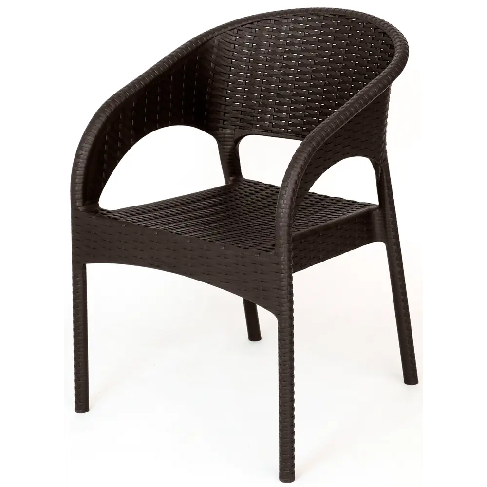 Кресло Rattan Ola Dom 62x58x80.5 см полипропилен цвет коричневый Santreyd STLM-2170235 - Вид №1