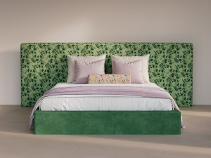 Двуспальная мягкая кровать из ткани