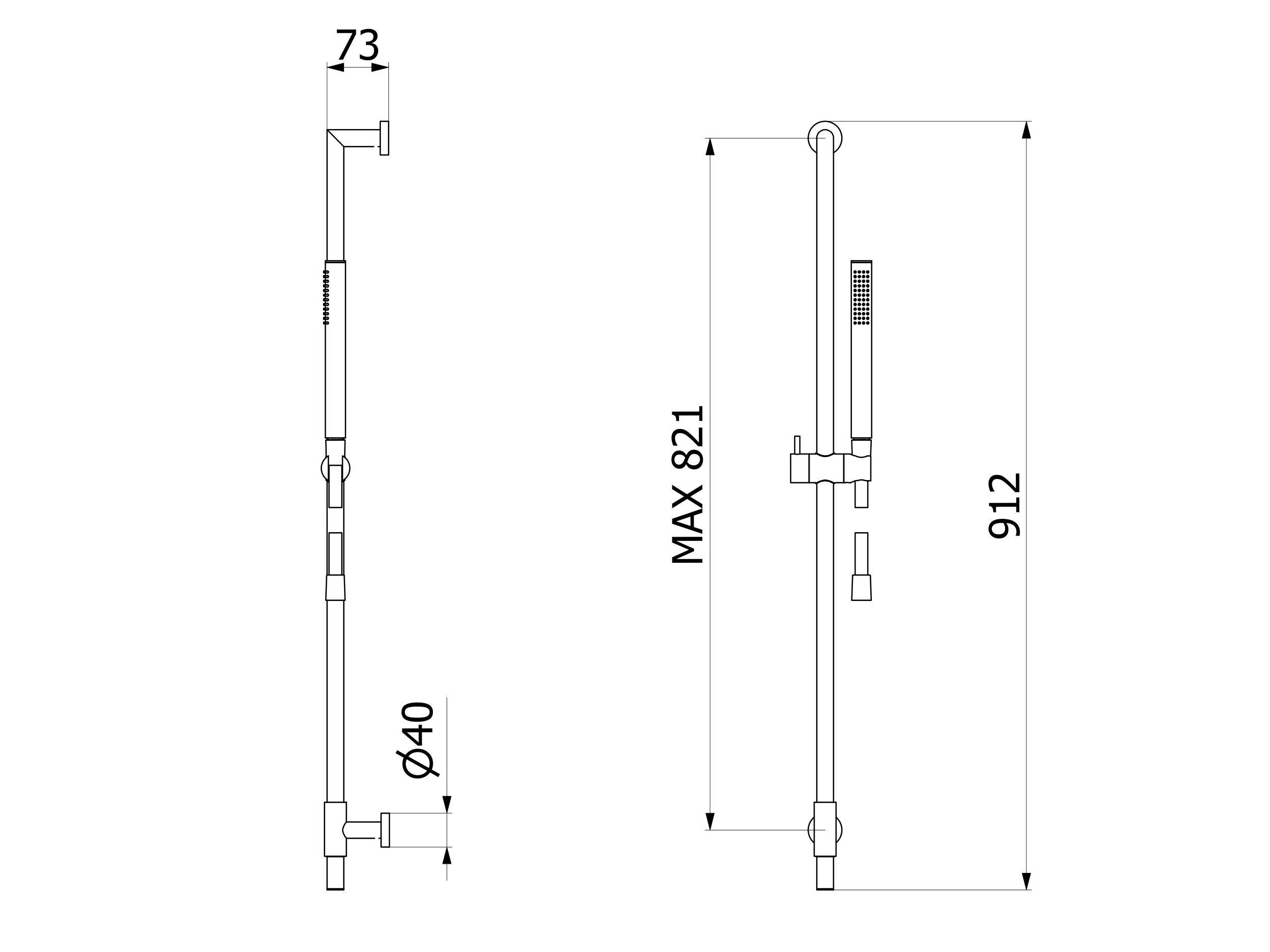Стальной подъемный стержень с ручным душем IB Shower &amp ARCH-00139083 - Вид №2