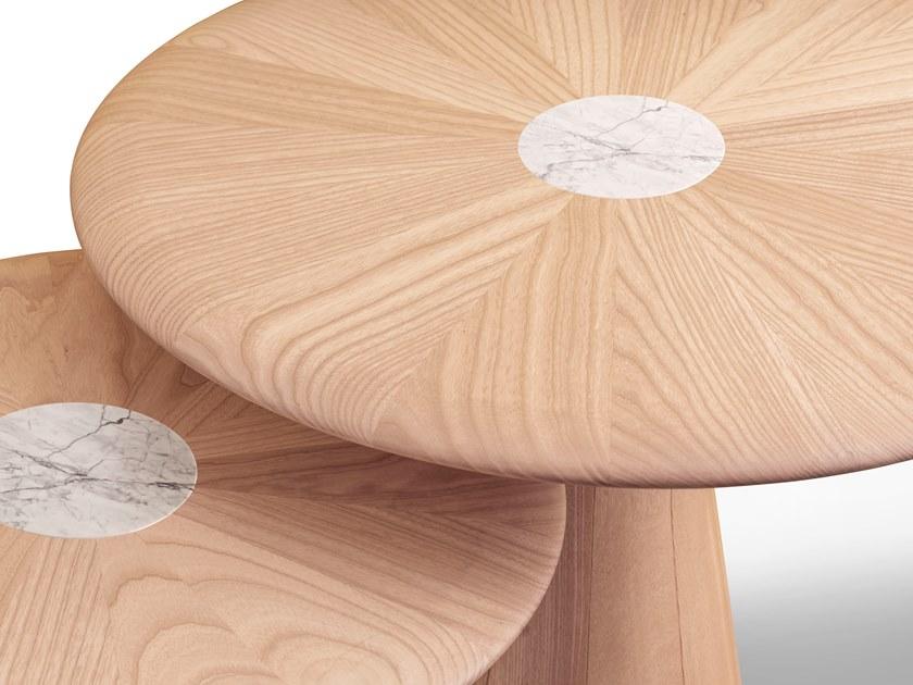 Andreu World Высокий круглый деревянный журнальный столик Reverse wood Me 5642/5643 - Вид №3