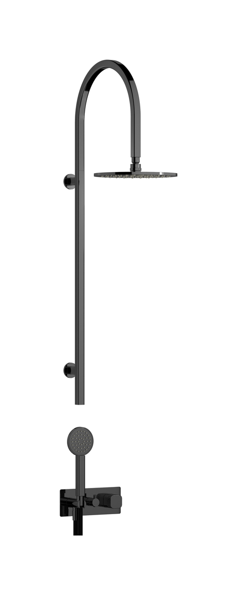 Душевая колонна в комплекте с душевым гарнитуром. WE ARE IB eo800cf_2 Black Chrome Elio