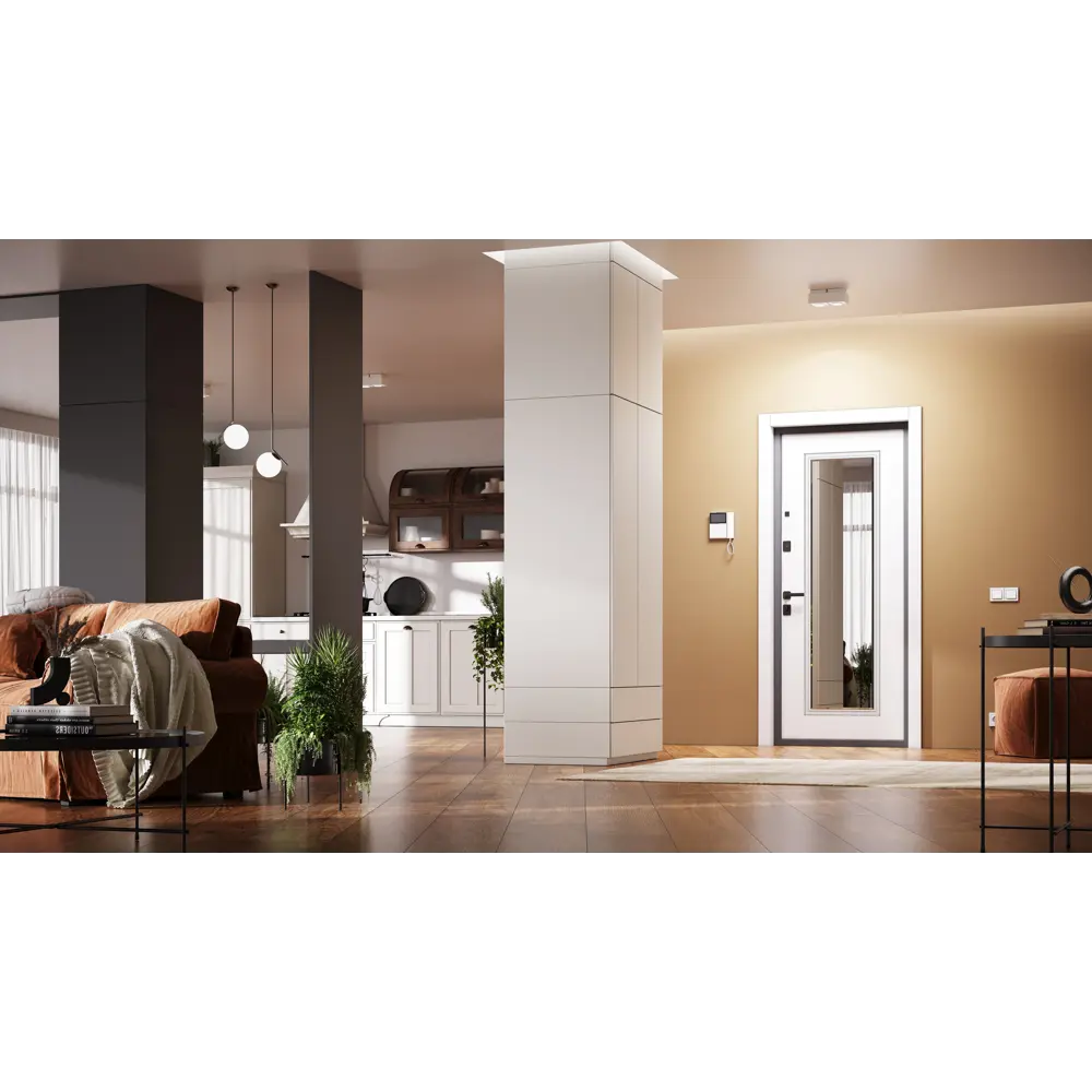 Дверь входная металлическая Гибсон 86x205 см левая скай беленый с зеркалом TOREX STLM-2148186 - Вид №17