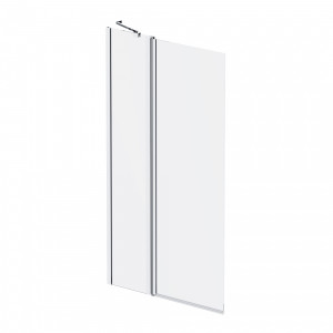 W90BS-D3W5-140CT Шторка на борт ванны 80х140 поворотная с неподвижным элементом хром прозр AM.PM Gem