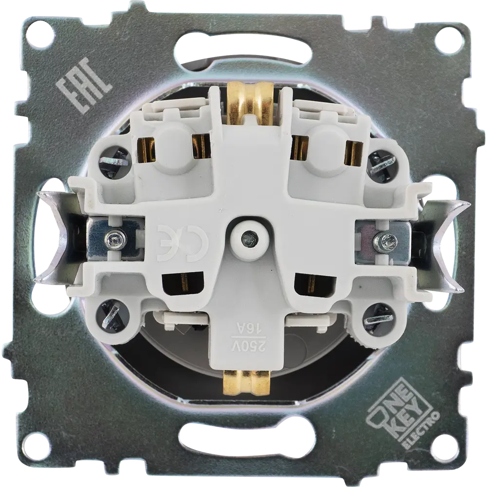 Розетка встраиваемая Onekey Florence с заземлением со шторками цвет серый ONEKEYELECTRO STLM-2084646 - Вид №4