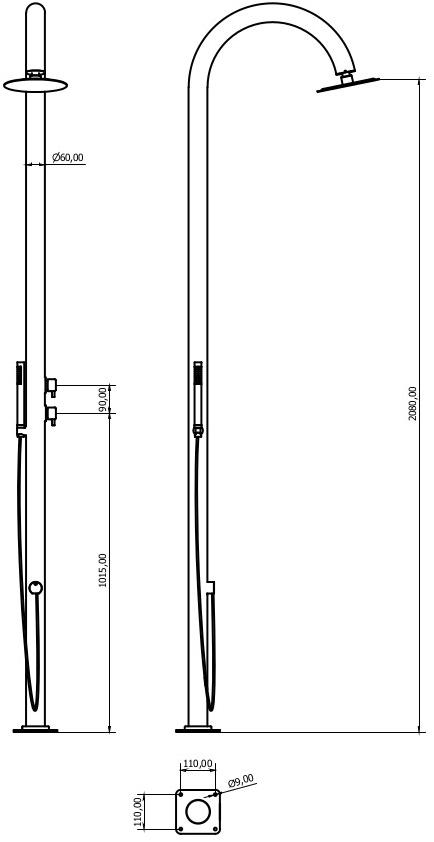 Летний душ / душ для бассейна из нержавеющей стали Santreyd sun-id-1440354 - Вид №7