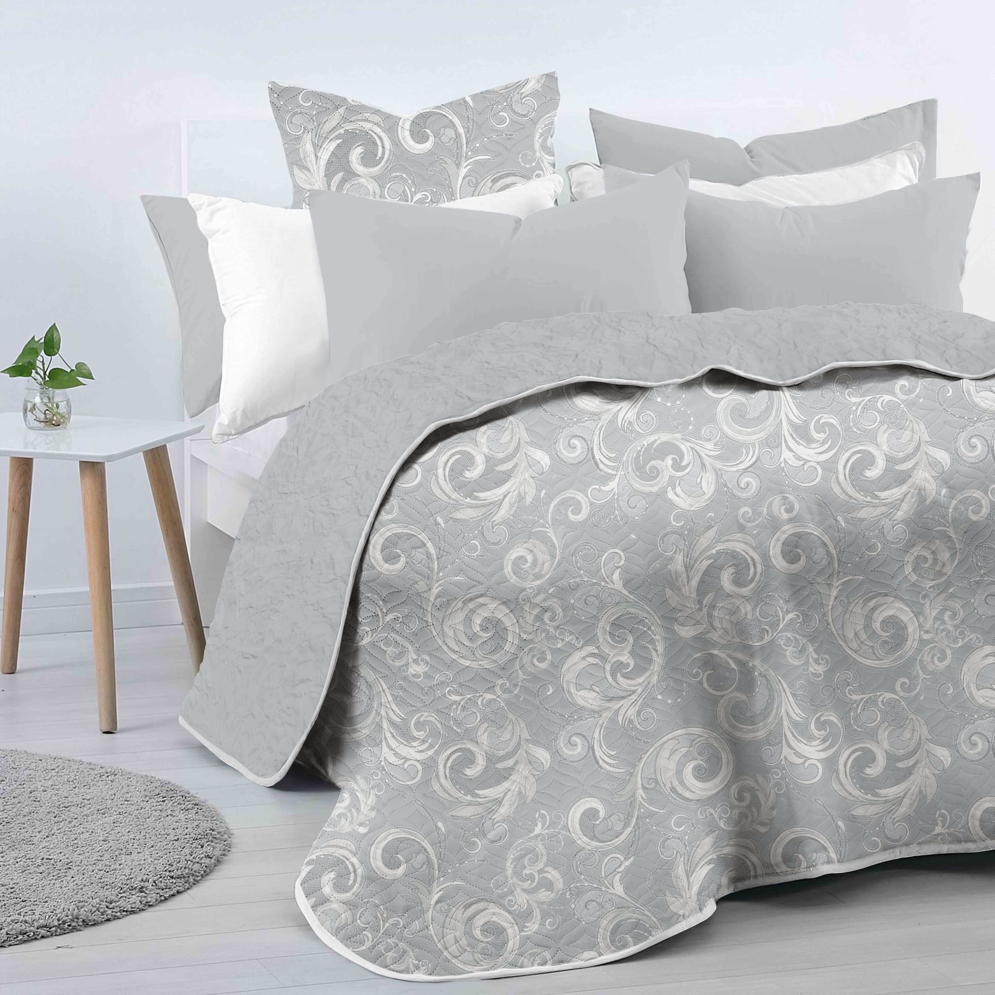 82614715 Покрывало Milena, 200x220 см, полисатин стёганый, цвет серебристый романтика Santreyd  - Вид №5