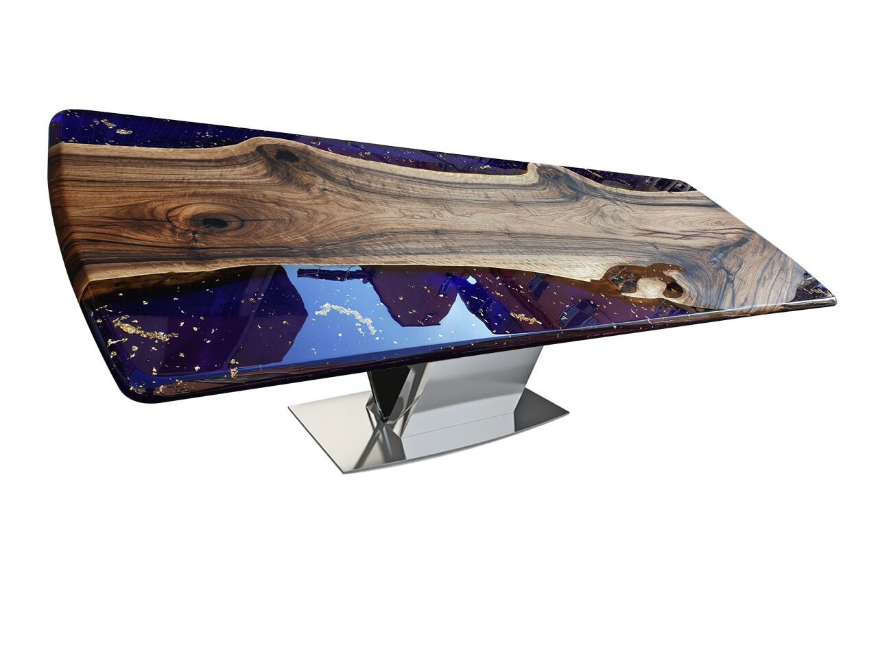 Прямоугольный стол из орехового дерева и смолы Legnor LEG2408750 ARCH-00035490 - Вид №1