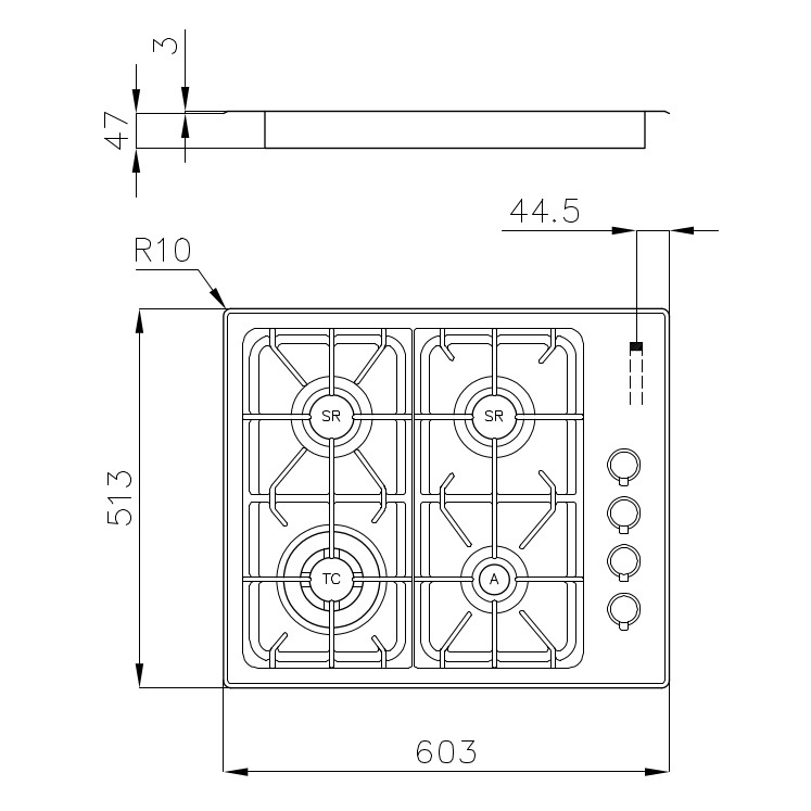 7244062 Варочная панель Professionale 7244062 Fosterspa  - Вид №1