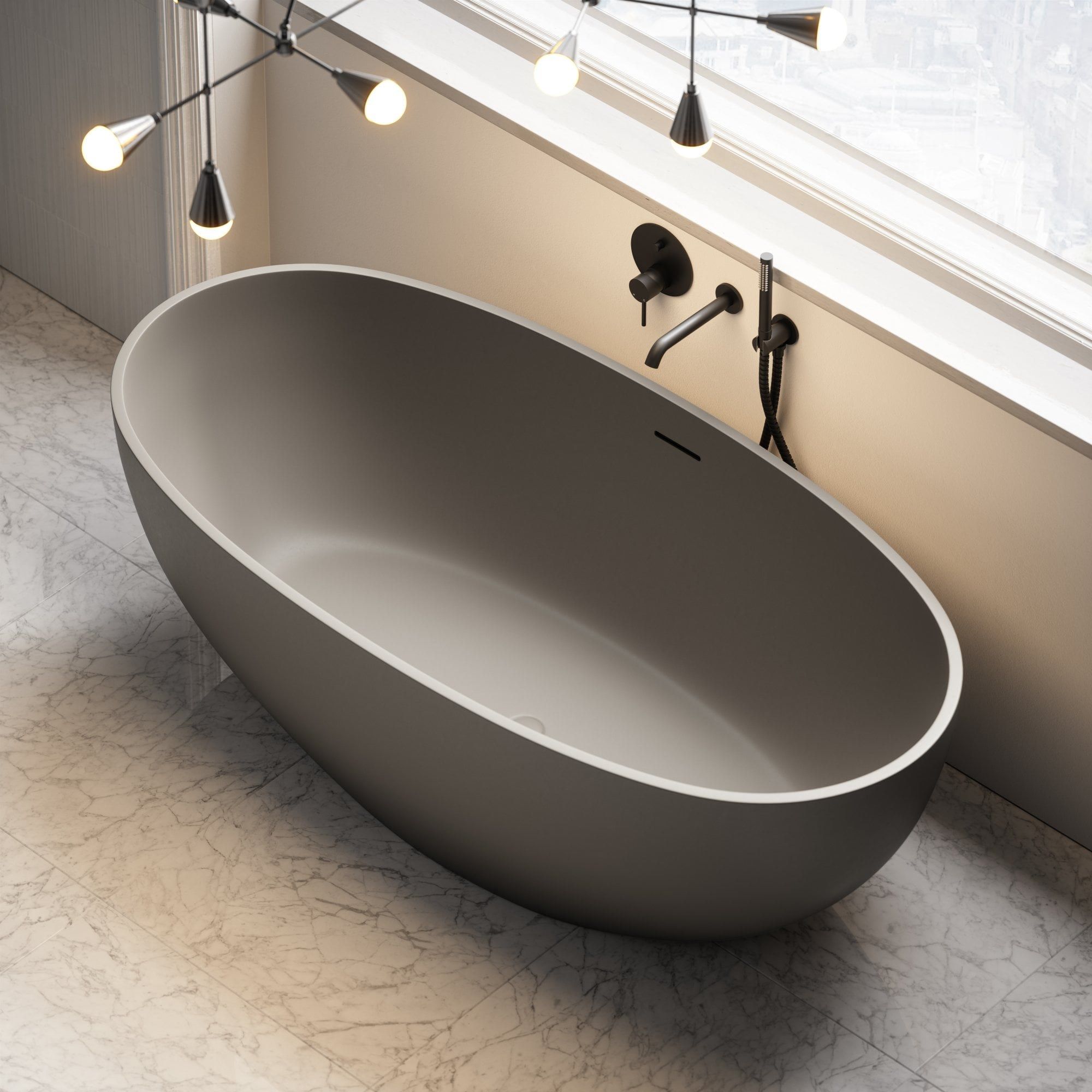 Овальная ванна в центре комнаты из смолы LUSSO Пикассо ARCH-00125611 - Вид №18