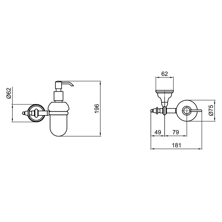AM500201015 Дозатор жидкого мыла Webert Ottocento - Вид №1