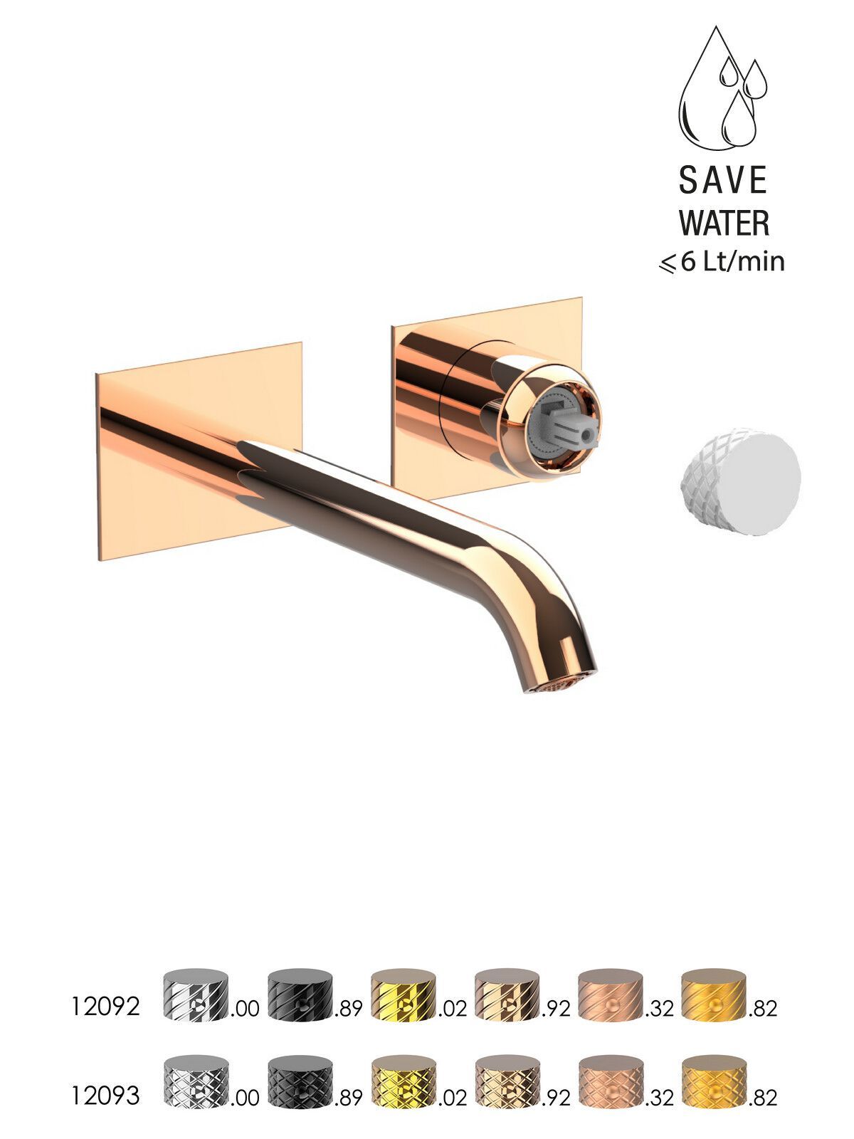 Настенный смеситель для раковины без слива с ограничителем расхода Rubinetterie Frattini Pepe XLS ARCH-00093332 - Вид №28