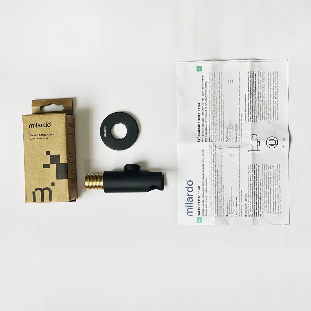 Подключение для душевого шланга Milardo Dale DALBL00M62 цвет черный матовый STLM-2025111 - Вид №1