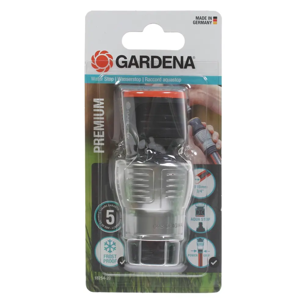 Коннектор для шланга быстросъёмный с автостопом Gardena Premium 3/4 дюйма 81907430 STLM-2045456  - Вид №3