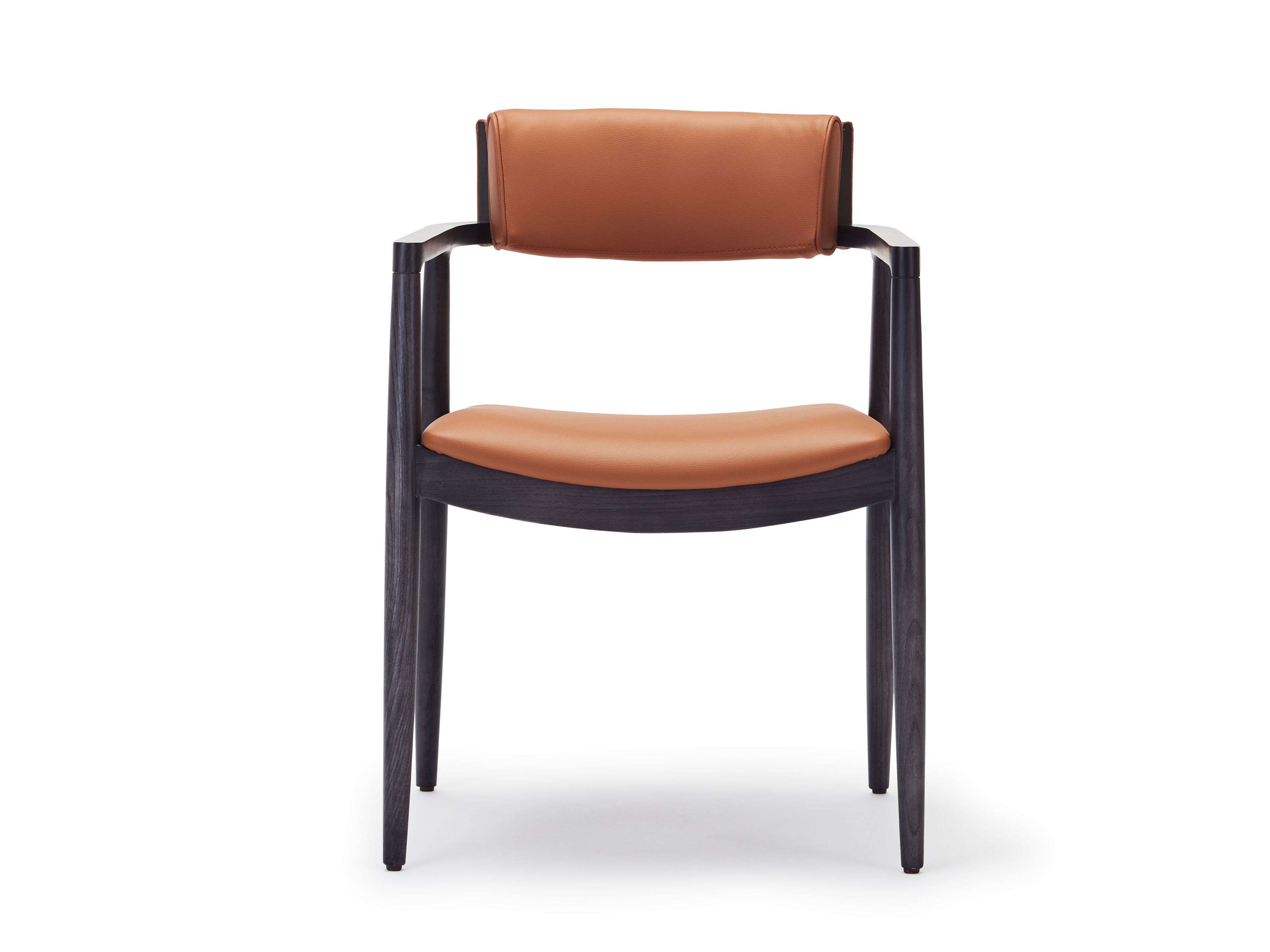 Стул из кожи и ясеня с подлокотниками Papell Design гостиница ARCH-00087300 - Вид №1