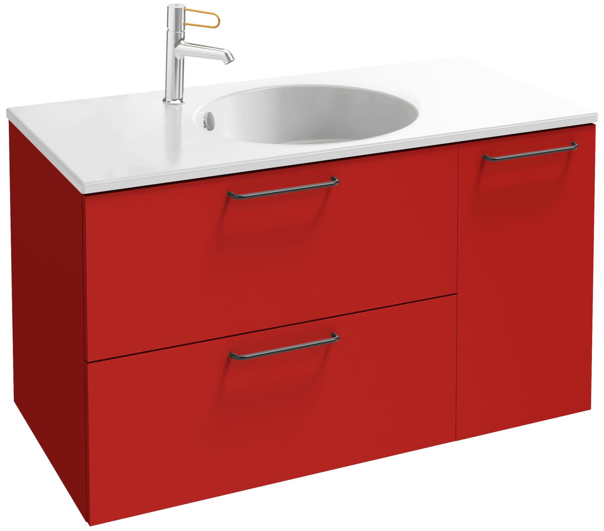 EB2543-R9-M90 Тумба под столешницу 90 см, 2 ящика/1 дверца, черная ручка JACOB DELAFON ODÉON RIVE GAUCHE ODEON RIVE GAUCHE