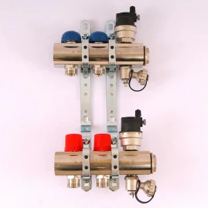 Коллекторная группа TOPWAY с регулировочными и термостатическими вентилями с метрической резьбой EMMETI 1"xM24x19 2 выхода