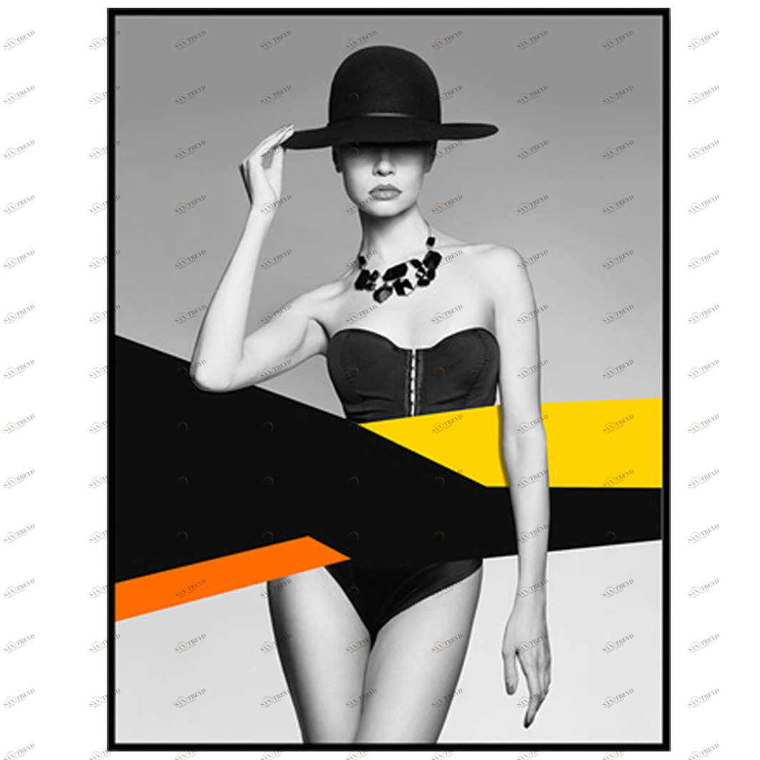 Постер прямоугольный на художественной бумаге 80х60 см "Модница-1" EVENHOME ДИЗАЙНЕРСКИЕ 00-3878754 Белый;черный;разноцветный 