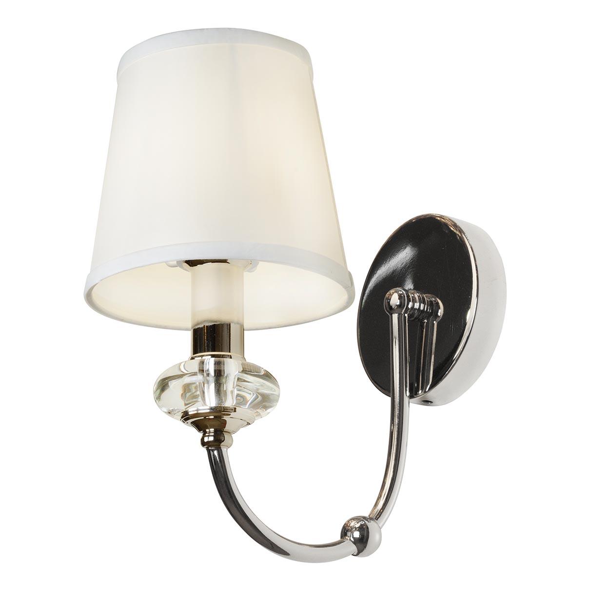 Бра с абажуром белое Magic W2344-1 Nic ILAMP MAGIC 00-3949116 Белый;никель - Вид №2