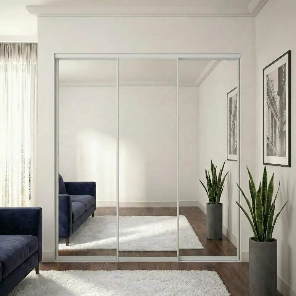 Дверь-купе KONSENSA 244.5x90.4 см с зеркалом профиль матовое серебро STLM-2173851 - Вид №7