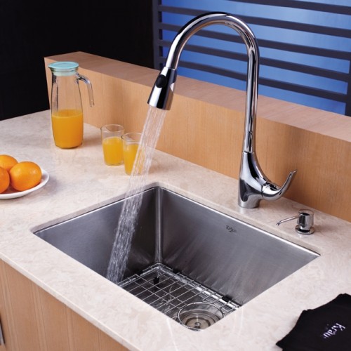 KHU101-23 Мойка кухонная прямоугольная Krausru  - Вид №7