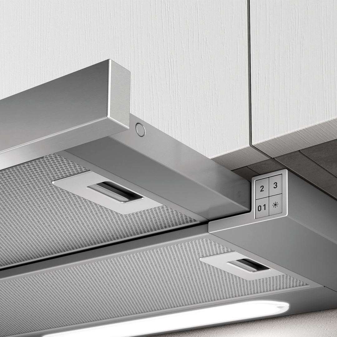 Elite 14 LUX GRIX/A/60-PRF0037989B Встраиваемая вытяжка / встраиваемая, 650м3ч, серебристый, нерж.ст, кнопочное Elica  - Вид №1