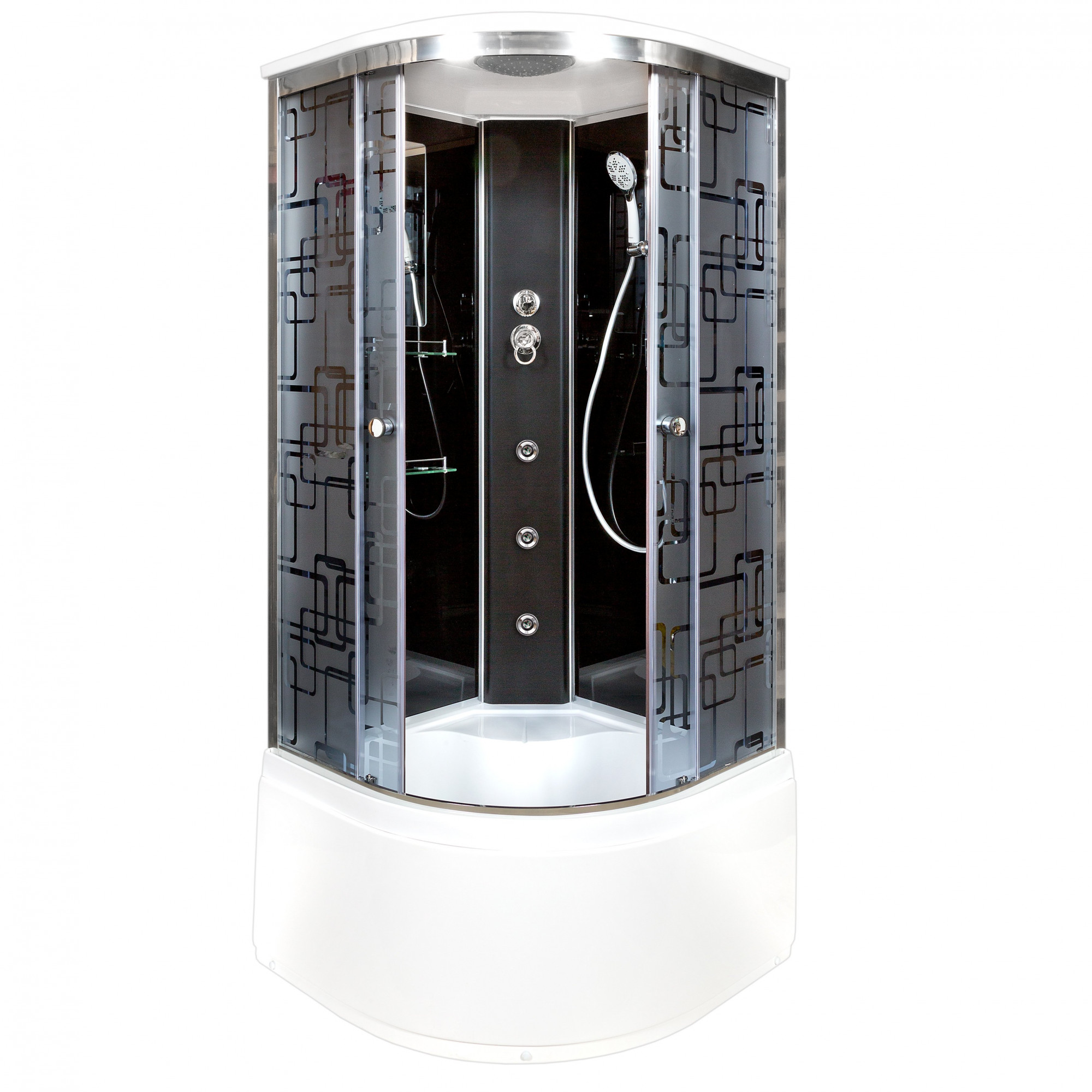 ЕМ1511 R N с гидромассажем (гм.) Душевая кабина DETO Серия EM BМ4590 с гидромассажем BLACK