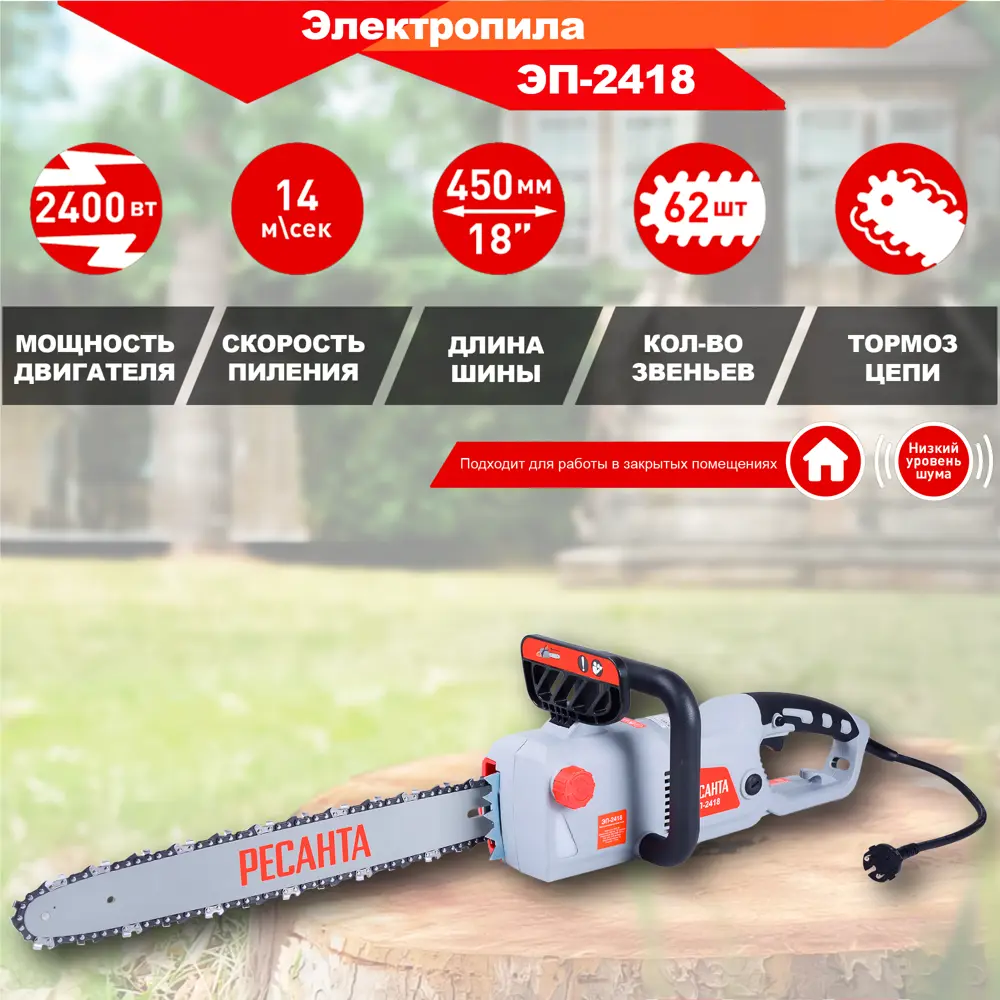 Пила электрическая Ресанта ЭП-2418 2400 Вт 45 см 89364878 STLM-2070292  - Вид №1