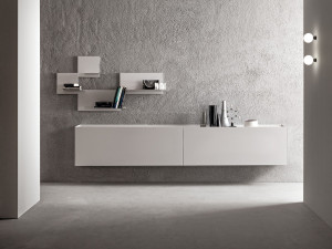 Деревянный подвесной шкаф с копланарными дверями