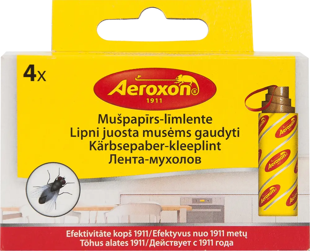 Лента для ловли мух Aeroxon с эфирными маслами, 4 шт 12000630